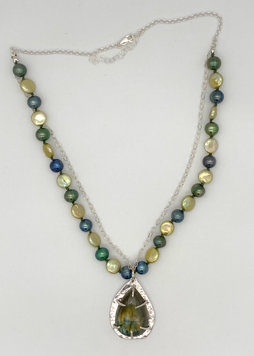 Pearl and labradorite necklace