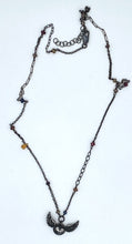 Load image into Gallery viewer, Oxidized silver winged heart necklace
