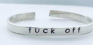 Stamped silver cuff bracelet--multiple varieties
