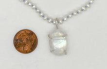 Load image into Gallery viewer, Pearl and rainbow moonstone necklace
