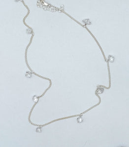 Herkimer diamond and silver necklace