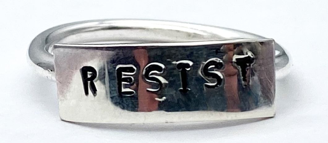 Sterling silver stamped ring