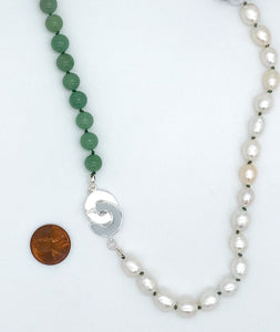 Pearl and aventurine necklace