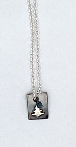 Silver and diamond tree necklace