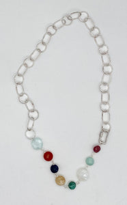 Gemstone coin necklace