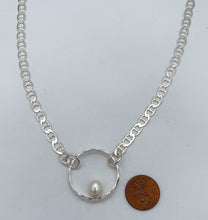 Load image into Gallery viewer, Pearl and silver necklace
