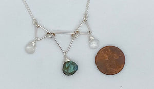Labradorite and rainbow moonstone necklace