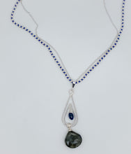 Load image into Gallery viewer, Labradorite, kyanite and silver necklace
