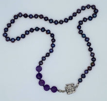 Load image into Gallery viewer, Pearl and amethyst necklace
