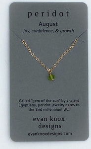 Tiny gold birthstone necklaces