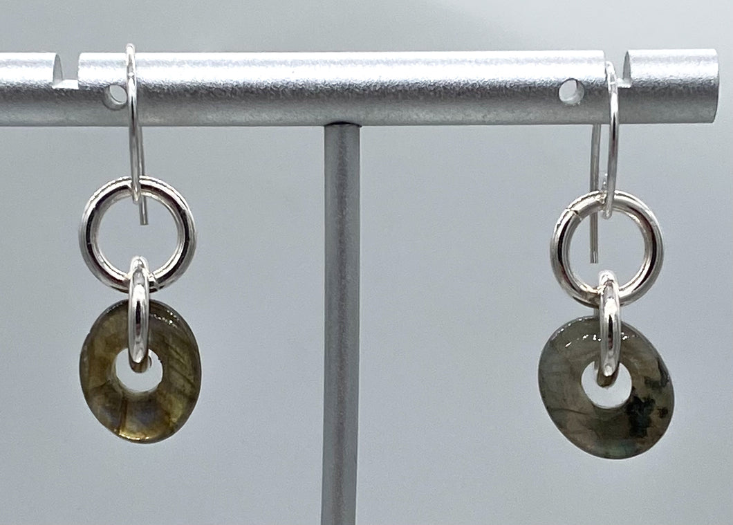 Labradorite wheel earrings