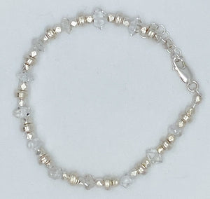 Herkimer diamond and silver bracelet