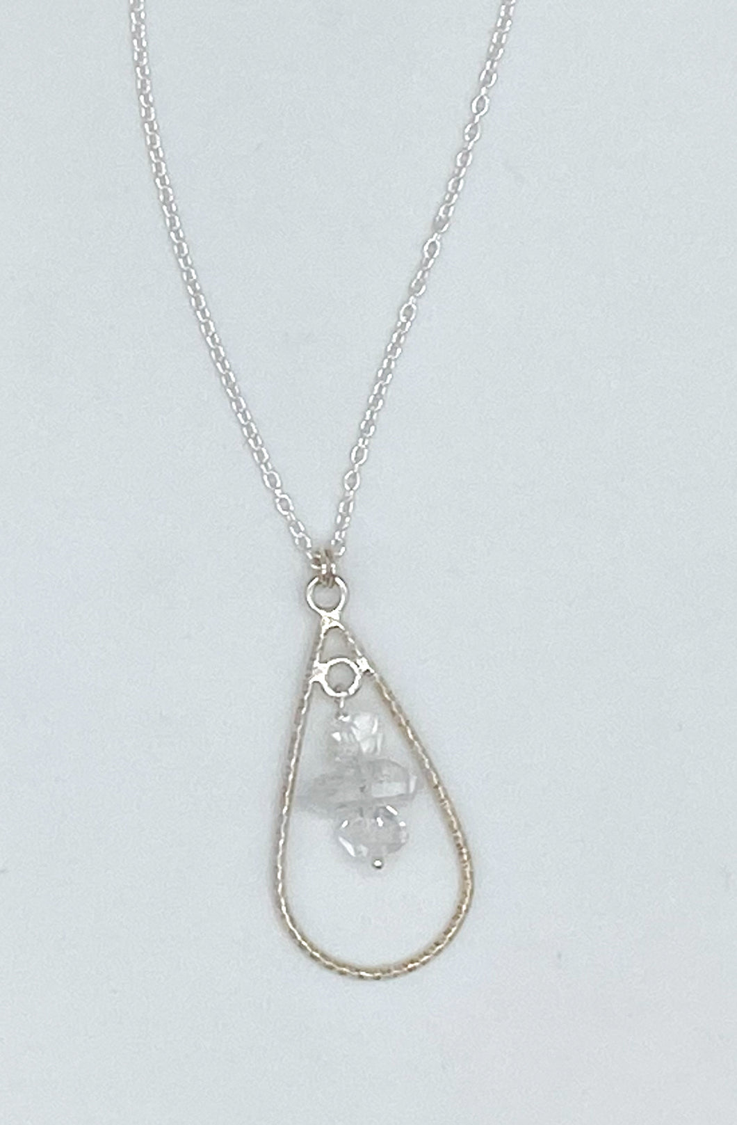Herkimer diamond and silver necklace