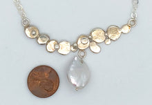 Load image into Gallery viewer, Recycled silver and pearl necklace
