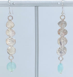 Peruvian chalcedony and silver earrings