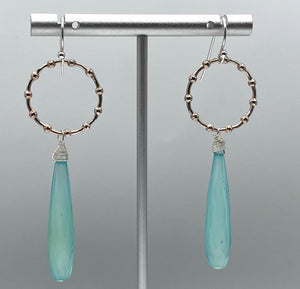 Chalcedony and silver earrings