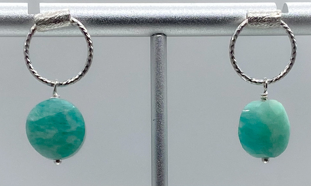 Amazonite door knocker earrings