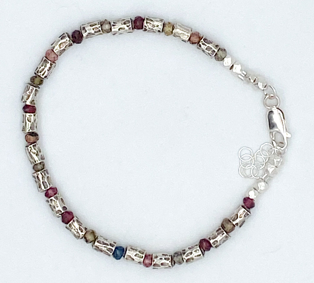 Sapphire and silver bracelet