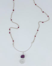Load image into Gallery viewer, Ruby and rainbow moonstone necklace
