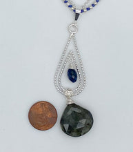 Load image into Gallery viewer, Labradorite, kyanite and silver necklace
