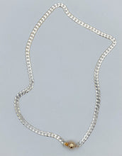 Load image into Gallery viewer, Silver curb chain with gold clasp
