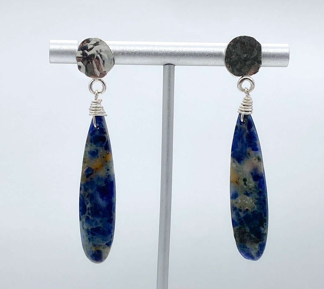 Sodalite and silver earrings