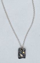 Load image into Gallery viewer, Silver, gold, and pearl cat necklace
