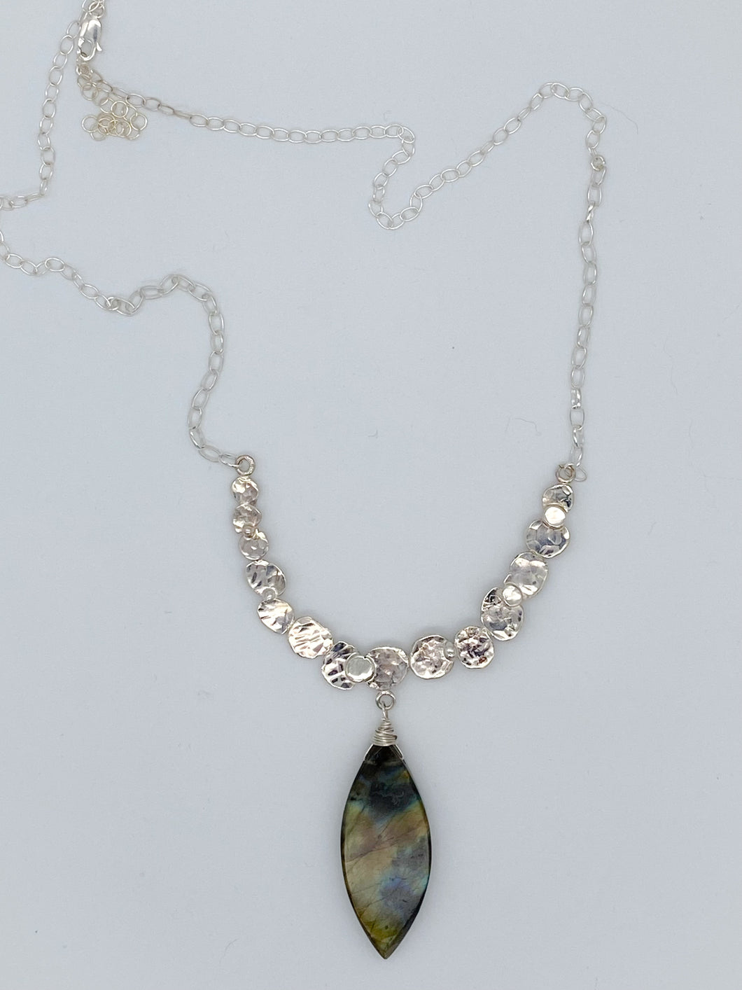 Labradorite and silver necklace