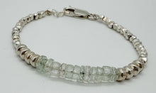 Load image into Gallery viewer, Green amethyst and silver bracelet
