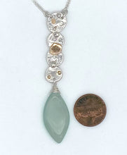Load image into Gallery viewer, Chalcedony, gold, and silver necklace ￼
