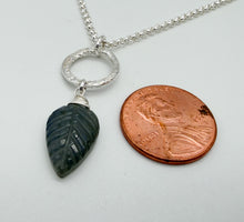 Load image into Gallery viewer, Labradorite leaf necklace
