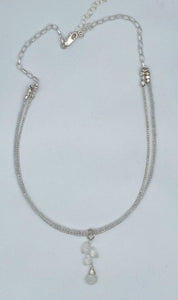 Rainbow moonstone and Thai silver necklace