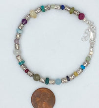Load image into Gallery viewer, Gemstone and Thai silver bracelet
