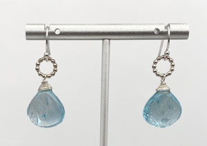 Swiss blue topaz and silver earrings