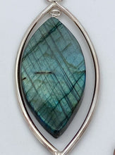 Load image into Gallery viewer, Labradorite, rainbow moonstone, and silver necklace

