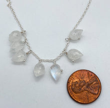 Load image into Gallery viewer, Rainbow moonstone and silver necklace
