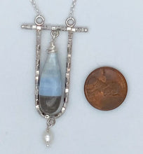 Load image into Gallery viewer, Opal, pearl, and silver necklace
