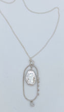 Load image into Gallery viewer, Pearl, herkimer diamond, and silver necklace
