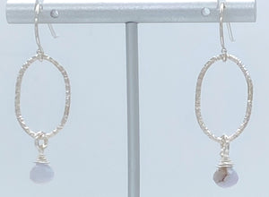 Blue lace agate and silver earrings