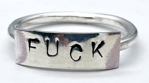 Sterling silver stamped ring