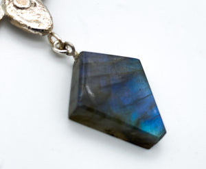 Recycled silver and labradorite necklace
