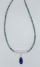 Load image into Gallery viewer, Turquoise ruby, carnelian, pearl,and lapis necklace
