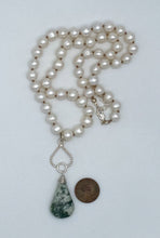 Load image into Gallery viewer, Pearl and moss agate necklace
