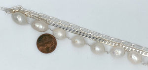 Pearl and silver bracelet