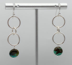 Turquoise and silver earrings