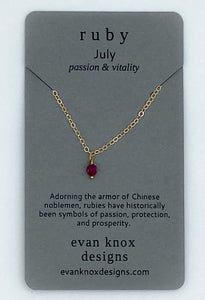 Tiny gold birthstone necklaces