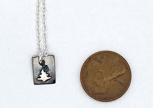 Silver and diamond tree necklace