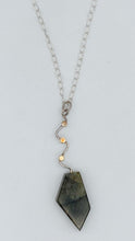 Load image into Gallery viewer, Labradorite, gold, and silver necklace￼
