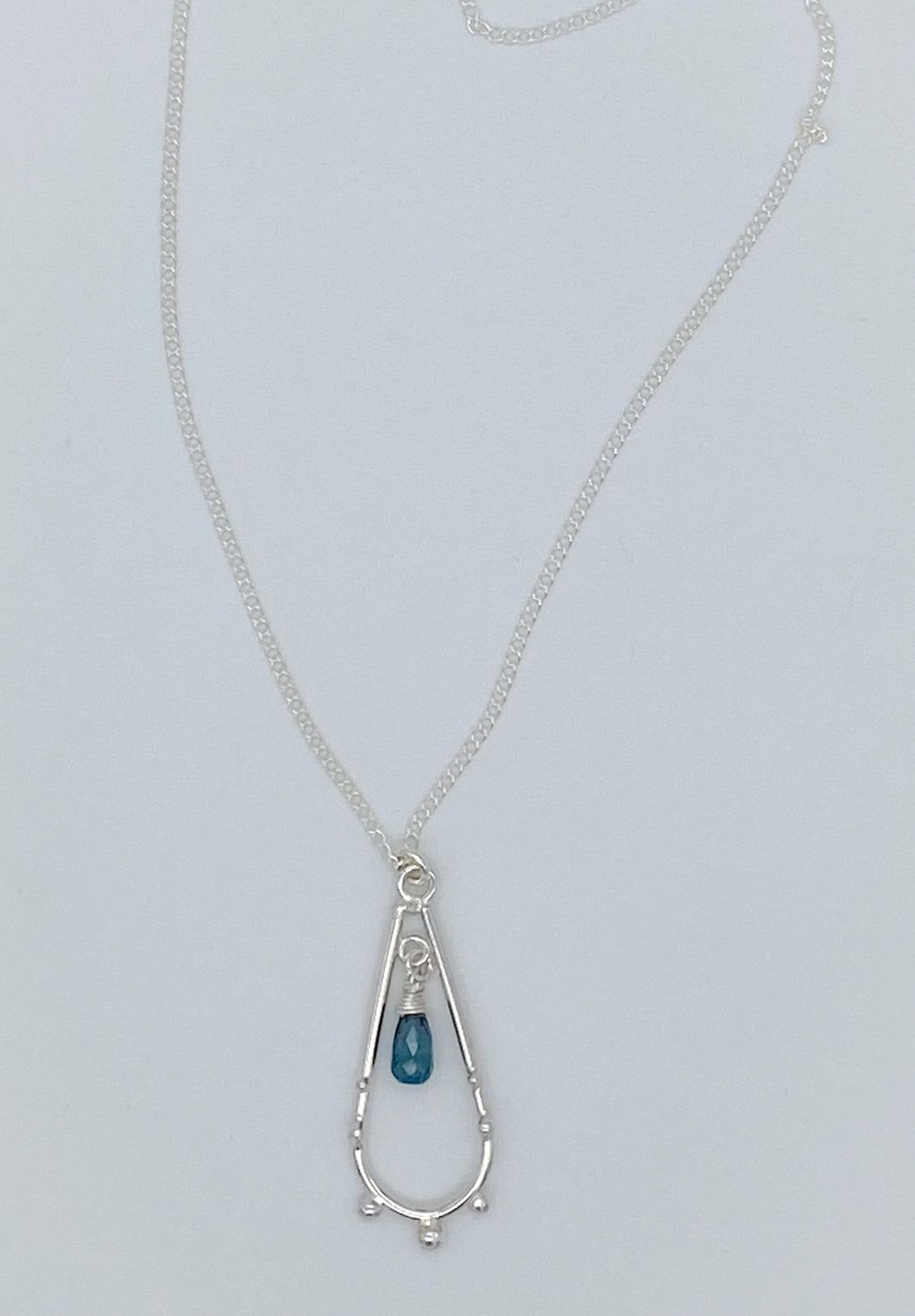 London blue topaz and silver necklace