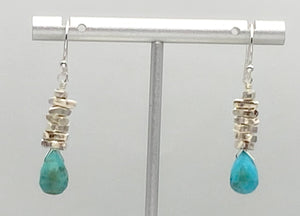 Turquoise and Thai silver earrings